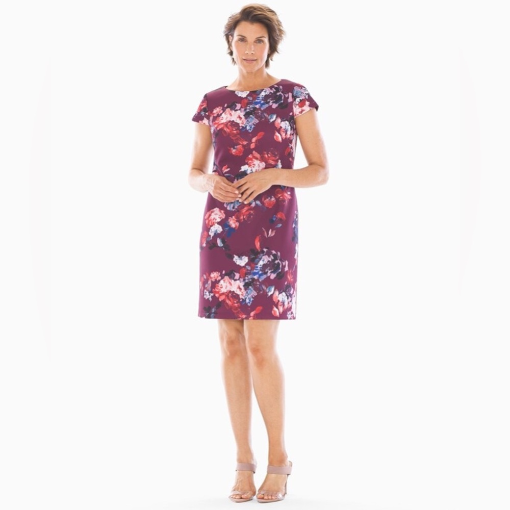 Adrianna Papell Wine Multi Shift Dress - NWT